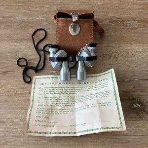 Vintage Skyline Deluxe 8x20 Mini Binoculars Japan w/ Case & Papers